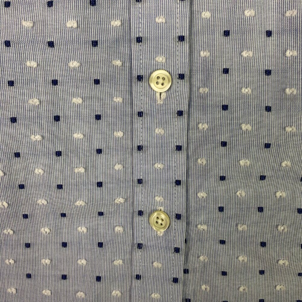 Talbots Plus Shirt Women's 1X Blue White Button Front Polka Dot Embroidered - Picture 5 of 14